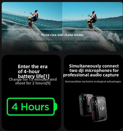 Osmo Action 5 Pro Standard Combo, Waterproof Action Camera with 1/1.3" Sensor, 4K/120fps Video, Subject Tracking, Stabilization, Dual OLED Touchscreens, Ideal for Sports, Vlog