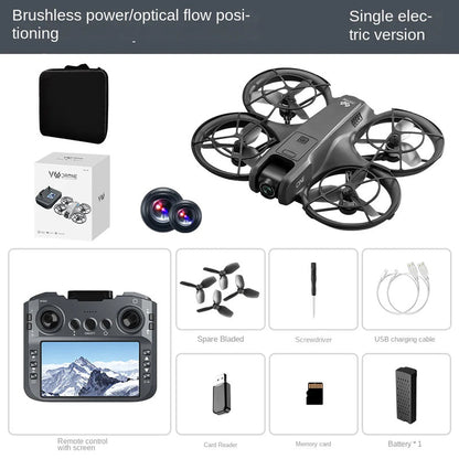 V666 drone with screen aerial photography, high-definition remote control, fully protected fixed height multifunctional aircraft