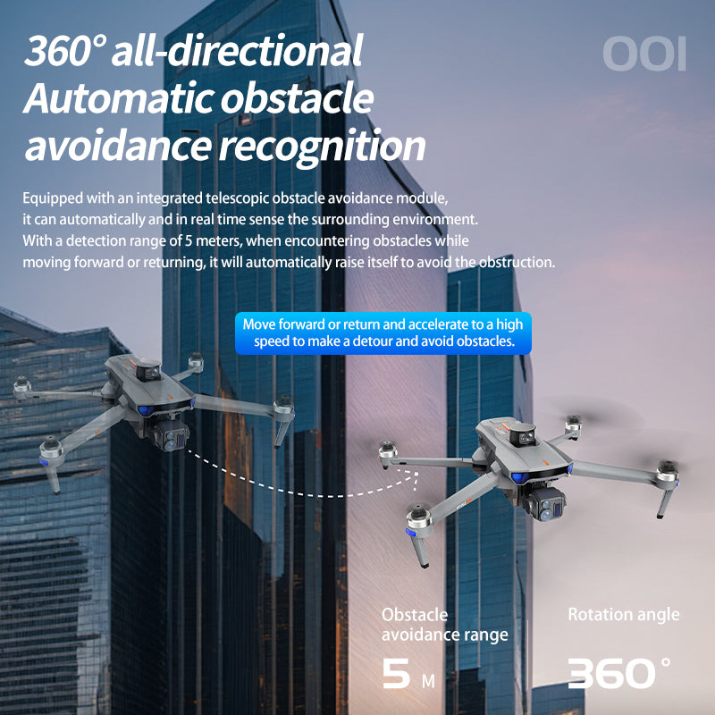2026 new professional aerial drone with three-axis anti shake digital image transmission, touch screen control, 360 degree all-round obstacle avoidance, 4K camera, 45 minute endurance, aircraft GPS positioning, AI calculation, 4500mAh large battery