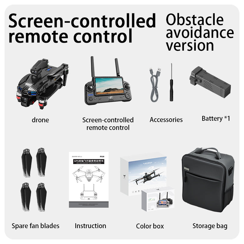 AE60 large screen remote control three-axis gimbal airdrop GPS drone 5G digital 12 kilometer image transmission 360 ° radar obstacle avoidance high-definition professional electrically adjustable camera ultra wide angle 9800mAh lithium battery aircraft