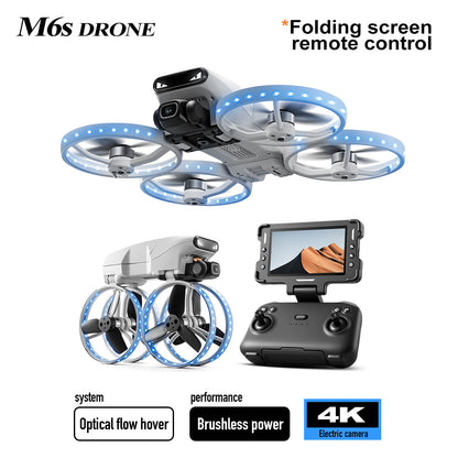 M6S professional drone screen control aerial photography brushless remote control aircraft dual camera optical flow lighting aircraft