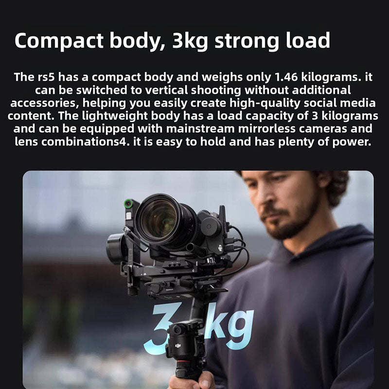 2026 new RS5 handheld gimbal stabilizer with three-axis anti shake and lightweight commercial camera stabilizer