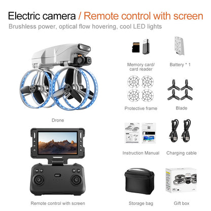 M6S professional drone screen control aerial photography brushless remote control aircraft dual camera optical flow lighting aircraft