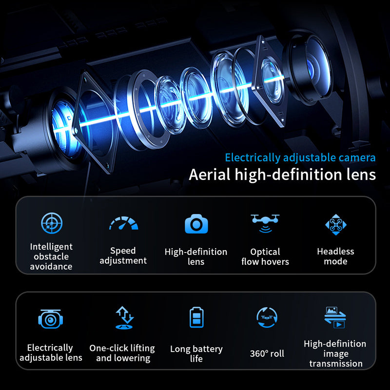 New Aerial Photography Drone AE5Pro Screen-Controlled Smart Obstacle Avoidance HD Electric Adjustment Quadcopter Remote Control Aircraft