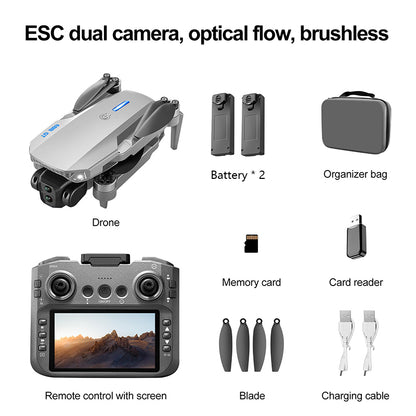 Brushless E88GT drone optical flow quadcopter large size with screen remote control electrically adjustable aircraft