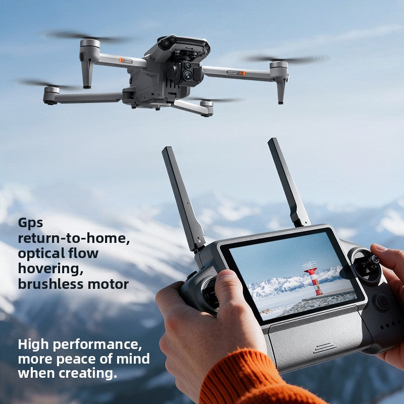 New Model 5G Touchscreen Remote Control 8K Three-Axis Mechanical Anti-Shake Gimbal Drone with GPS Return-to-Home Function, 360-Degree Automatic Obstacle Avoidance, 10-Kilometer Flight Range, 30-Minute Battery Life, Multi-Function