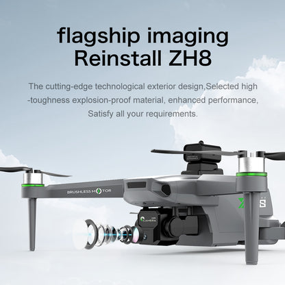 ZH8 drone remote control with screen aerial photography, brushless obstacle avoidance, airdrop quadcopter with long-lasting endurance, intelligent obstacle avoidance, high air pressure, counterclockwise rotation, gesture photography