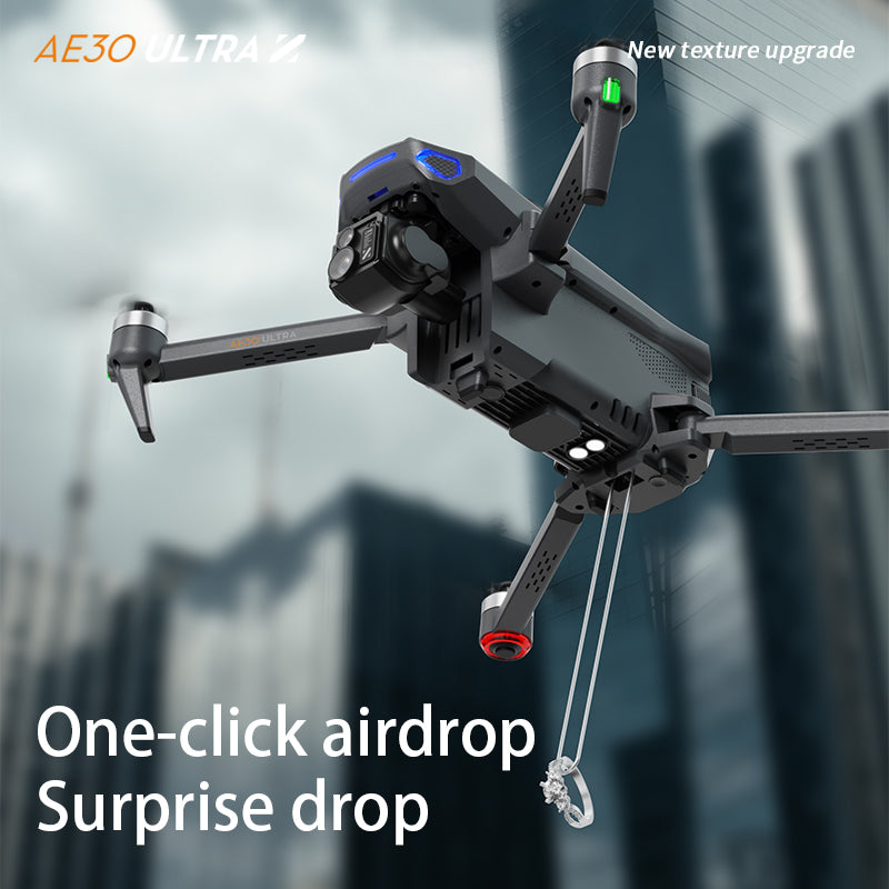 The professional-grade aerial photography drone AE30 features a high-definition camera with 8K long endurance, intelligent obstacle avoidance, and GPS automatic return
