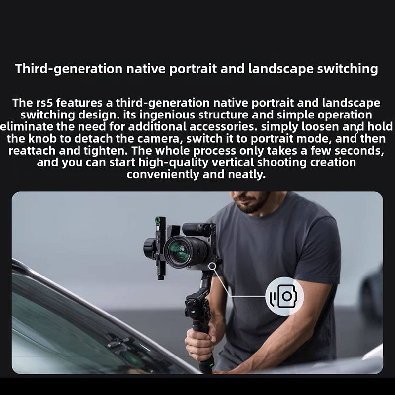2026 new RS5 handheld gimbal stabilizer with three-axis anti shake and lightweight commercial camera stabilizer