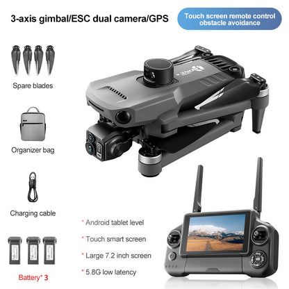 New D12 three-axis gimbal drone, equipped with high-definition professional dual camera aerial photography, GPS positioning, 360 ° telescopic obstacle avoidance, 45 minute endurance, 4500mAh large battery, flying 10 kilometers