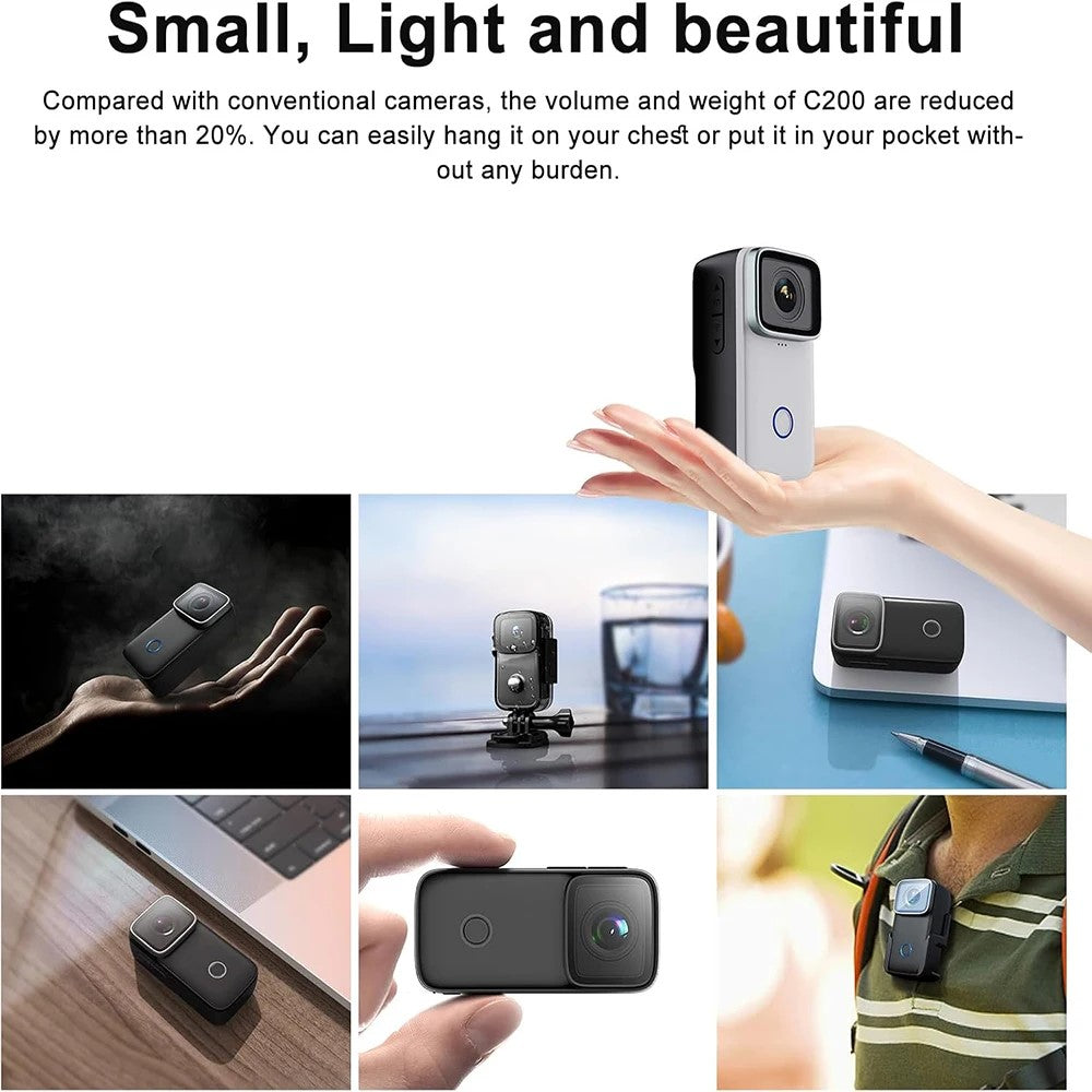 SuYing C200pro Thumb Pocket Camera 4k HD Anti Shake Camera Recorder for Men and Women Travel