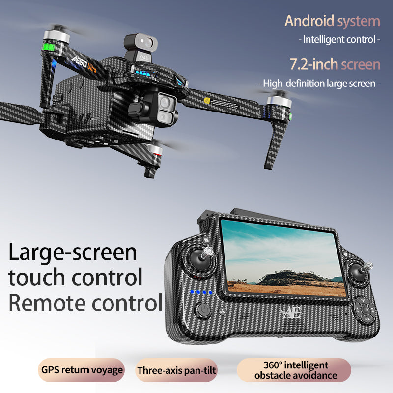 AE60 large screen remote control three-axis gimbal airdrop GPS drone 5G digital 12 kilometer image transmission 360 ° radar obstacle avoidance high-definition professional electrically adjustable camera ultra wide angle 9800mAh lithium battery aircraft