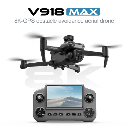 New V918MAX drone GPS return 8K dual lens aerial photography optical flow laser obstacle avoidance 5G large screen remote control aircraft