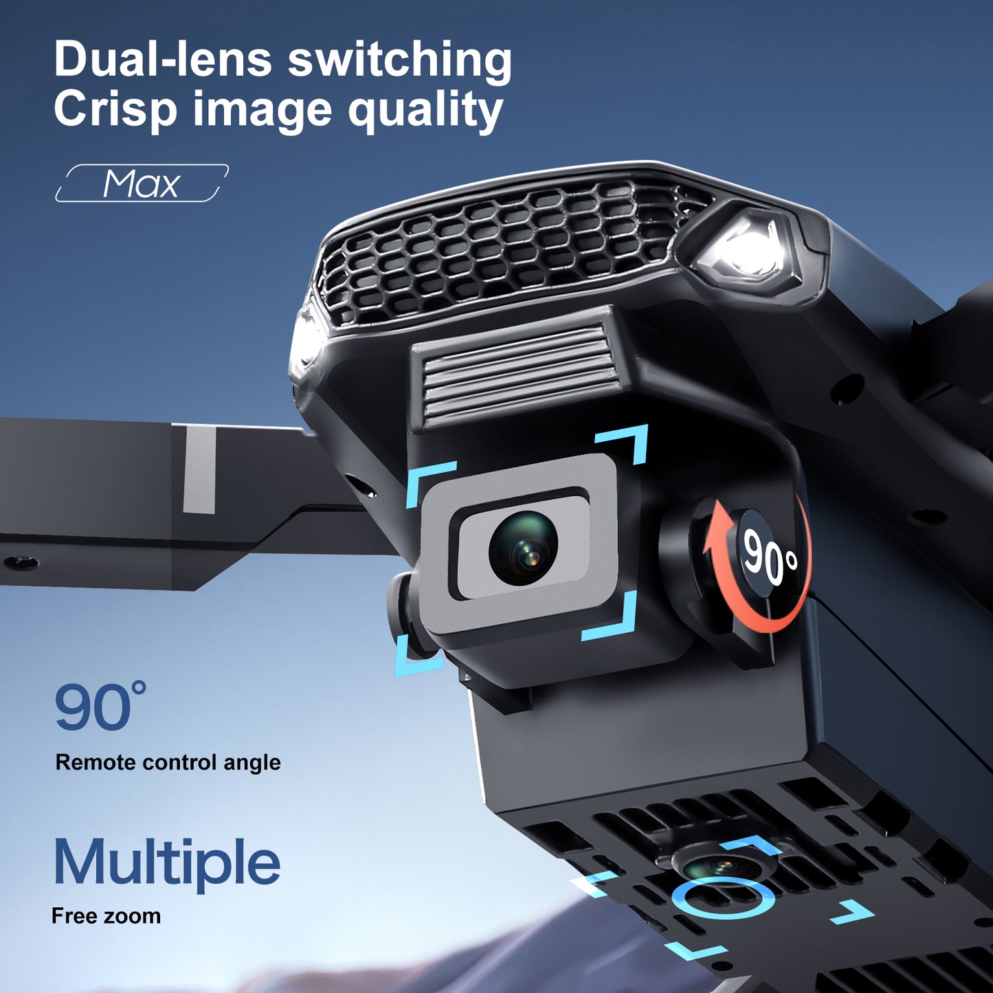 New model with screen upgrade, screen controlled lighting, drop resistant drone, high-definition dual camera aerial photography, quadcopter, 360 ° flip