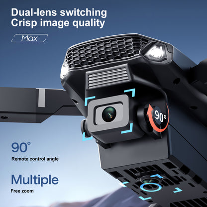 New model with screen upgrade, screen controlled lighting, drop resistant drone, high-definition dual camera aerial photography, quadcopter, 360 ° flip