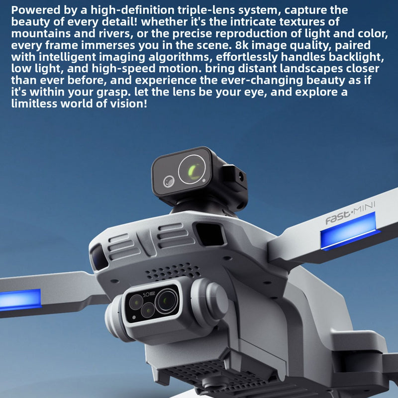 8K dual-camera F8 obstacle-avoiding mini drone with LCD screen remote control, GPS positioning, brushless high-definition aerial photography aircraft, 10 0m image transmission, 360-degree omnidirectional obstacle avoidance, 35-minute flight time
