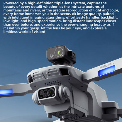 8K dual-camera F8 obstacle-avoiding mini drone with LCD screen remote control, GPS positioning, brushless high-definition aerial photography aircraft, 10 0m image transmission, 360-degree omnidirectional obstacle avoidance, 35-minute flight time