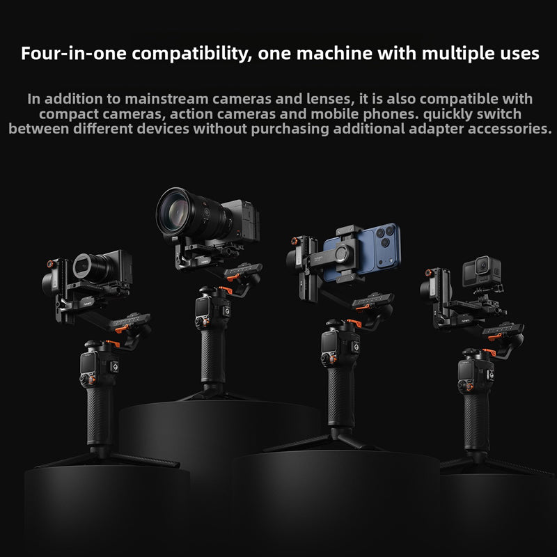 2026 New MT3 Pro Kit Professional AI Camera Stabilizer Handheld Three-Axis Anti-Shake Balancer for Sony and Canon Cameras with Remote Image Transmission and Detachable Remote Control