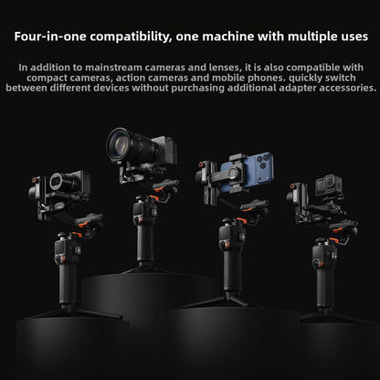 2026 New MT3 Pro Kit Professional AI Camera Stabilizer Handheld Three-Axis Anti-Shake Balancer for Sony and Canon Cameras with Remote Image Transmission and Detachable Remote Control