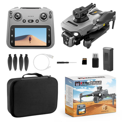 K19 Remote Control GPS Drone Quadcopter with HD Screen Display, Autonomous Return and Obstacle Avoidance