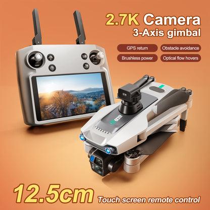 S819 drone with screen remote control drone airdrop brushless motor quadcopter GPS intelligent 360 ° obstacle avoidance three-axis gimbal 6-kilometer flight