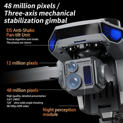 2026 new professional aerial drone with three-axis anti shake digital image transmission, touch screen control, 360 degree all-round obstacle avoidance, 4K camera, 45 minute endurance, aircraft GPS positioning, AI calculation, 4500mAh large battery