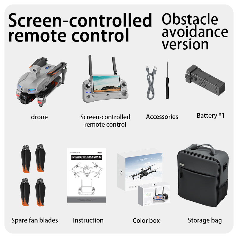 AE60 large screen remote control three-axis gimbal airdrop GPS drone 5G digital 12 kilometer image transmission 360 ° radar obstacle avoidance high-definition professional electrically adjustable camera ultra wide angle 9800mAh lithium battery aircraft