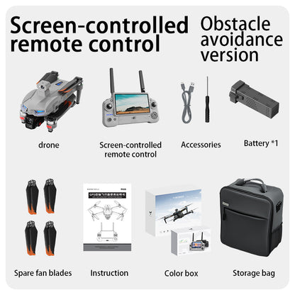 AE60 large screen remote control three-axis gimbal airdrop GPS drone 5G digital 12 kilometer image transmission 360 ° radar obstacle avoidance high-definition professional electrically adjustable camera ultra wide angle 9800mAh lithium battery aircraft