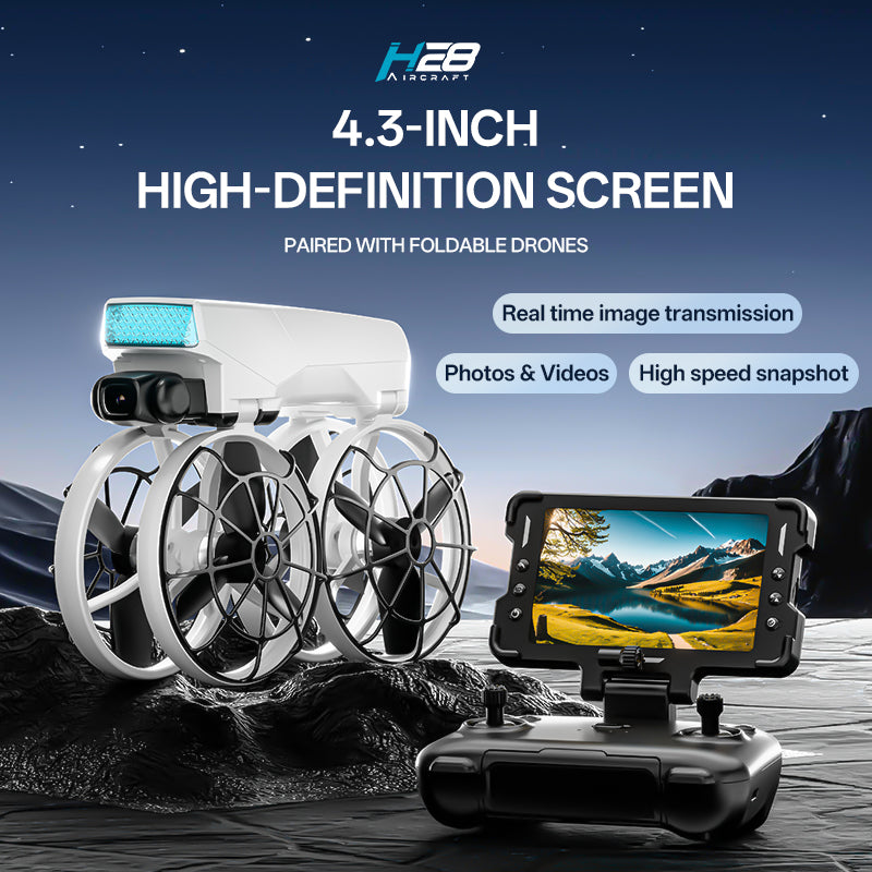 H28 drone, brushless optical flow aerial photography, light folding screen control, obstacle avoidance, quadcopter, 360 degree rolling multifunctional aircraft