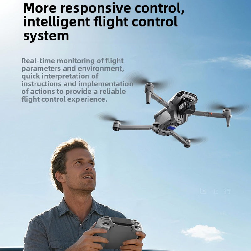 New Model 5G Touchscreen Remote Control 8K Three-Axis Mechanical Anti-Shake Gimbal Drone with GPS Return-to-Home Function, 360-Degree Automatic Obstacle Avoidance, 10-Kilometer Flight Range, 30-Minute Battery Life, Multi-Function