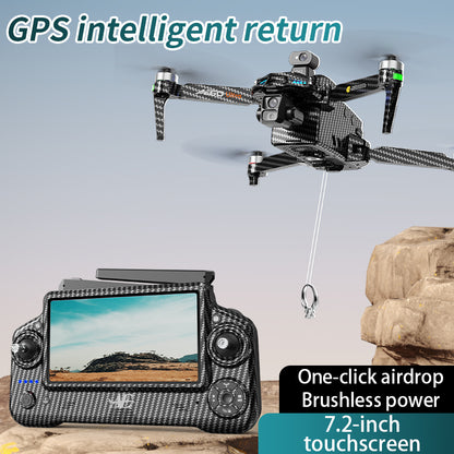 AE60 large screen remote control three-axis gimbal airdrop GPS drone 5G digital 12 kilometer image transmission 360 ° radar obstacle avoidance high-definition professional electrically adjustable camera ultra wide angle 9800mAh lithium battery aircraft