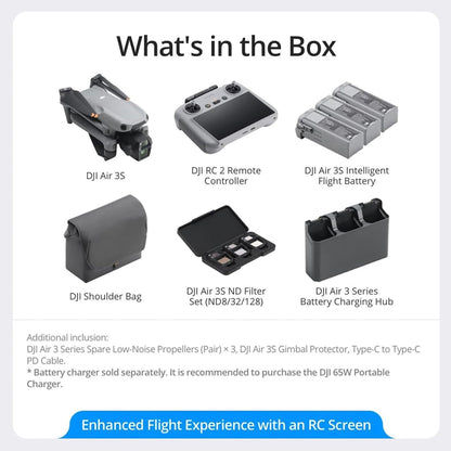 Air3S Dual Camera Flagship Aerial Drone Professional HD Travel Photography Active Obstacle Avoidance Follow up Shooting 45 Minutes Range 20 Kilometers Image Transmission Aircraft