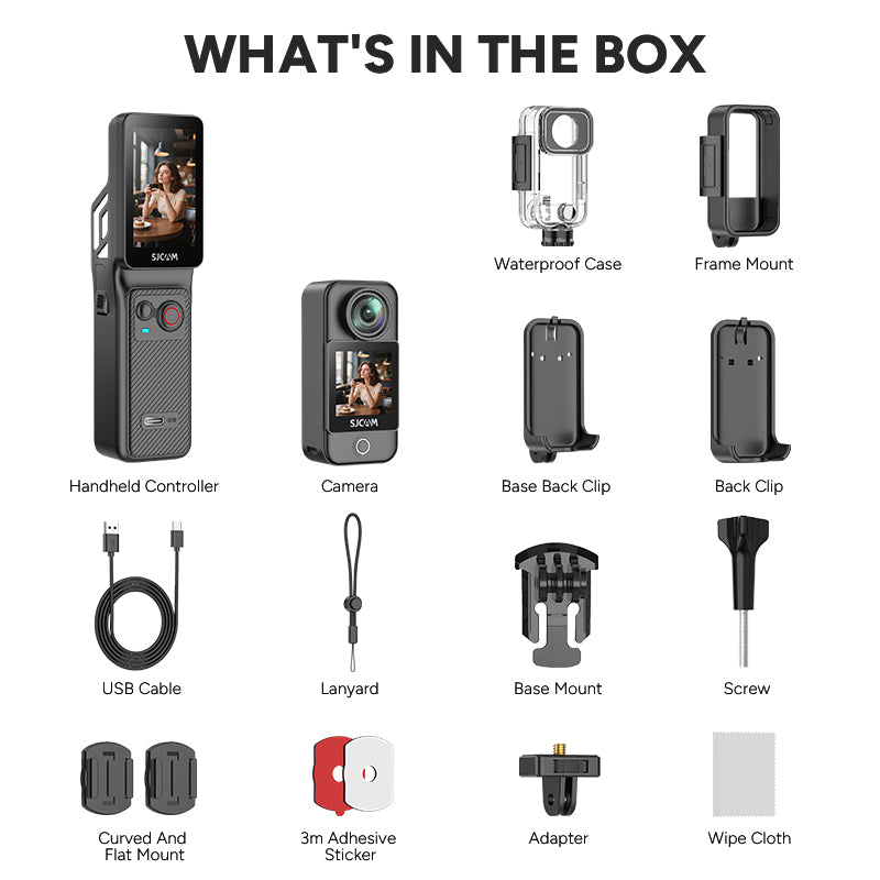 Suying Handheld Action Camera C400 Outdoor Sports 4K Camcorder 360 Panoramic Pocket Camera