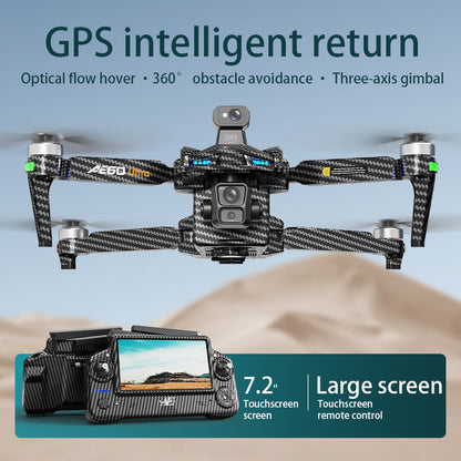 AE60 large screen remote control three-axis gimbal airdrop GPS drone 5G digital 12 kilometer image transmission 360 ° radar obstacle avoidance high-definition professional electrically adjustable camera ultra wide angle 9800mAh lithium battery aircraft