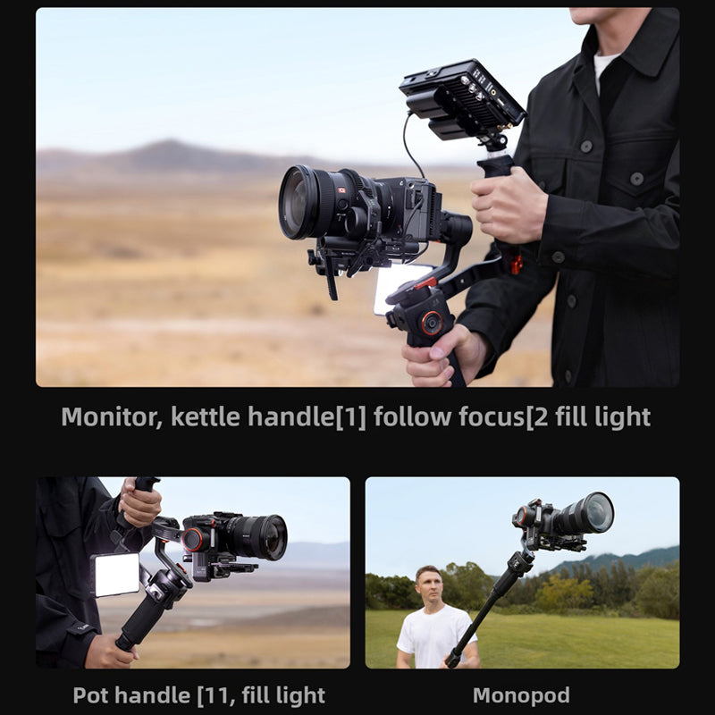 2026 New MT3 Pro Kit Professional AI Camera Stabilizer Handheld Three-Axis Anti-Shake Balancer for Sony and Canon Cameras with Remote Image Transmission and Detachable Remote Control