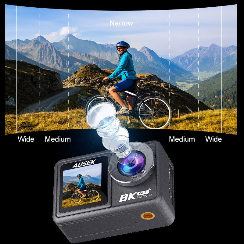 New anti-shake 8K action camera,anti-shake high-definition outdoorwireless shooting, diving helmetcamera, cycling ultra-wide-anglemulti-function camera
