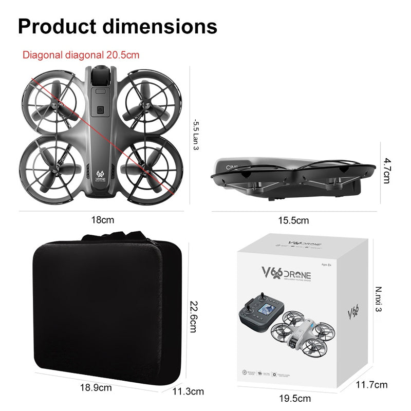V666 drone with screen aerial photography, high-definition remote control, fully protected fixed height multifunctional aircraft