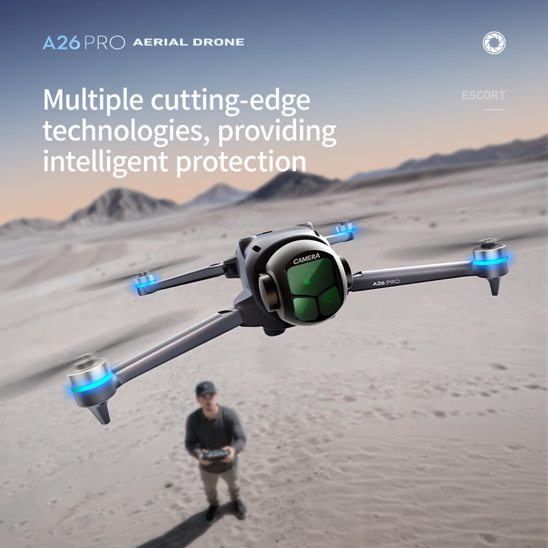 A26PRO brushless GPS automatic return high-definition aerial photography drone professional level quadcopter intelligent obstacle avoidance 4.5-inch large screen remote control 180 degree electrically adjustable lens