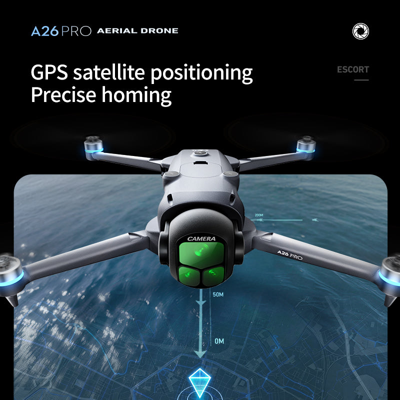 A26PRO brushless GPS automatic return high-definition aerial photography drone professional level quadcopter intelligent obstacle avoidance 4.5-inch large screen remote control 180 degree electrically adjustable lens