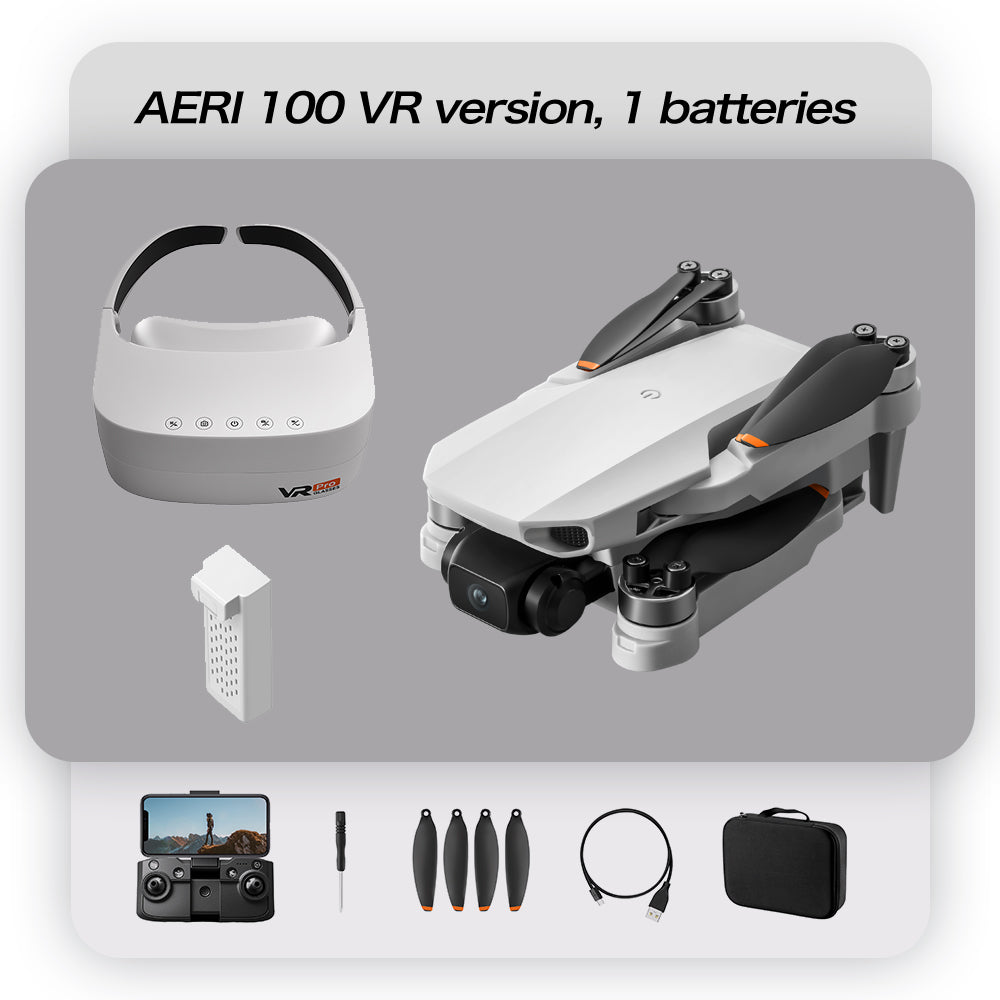 Aeri 100mini brushless drone with VR glasses, optical flow hovering, shock resistant and wind resistant aircraft, high-definition professional aerial photography, dual cameras, intelligent mirror operation, remote control aircraft