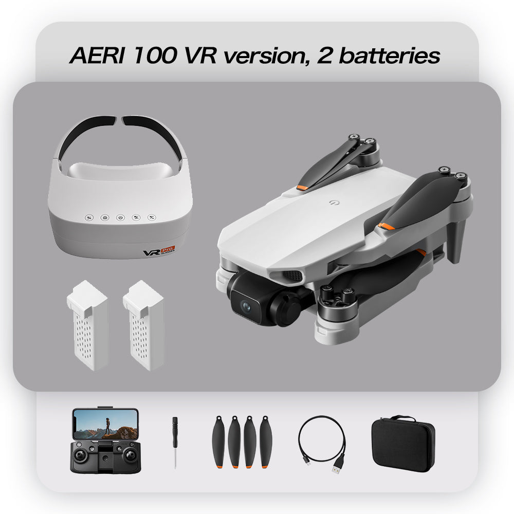 Aeri 100mini brushless drone with VR glasses, optical flow hovering, shock resistant and wind resistant aircraft, high-definition professional aerial photography, dual cameras, intelligent mirror operation, remote control aircraft