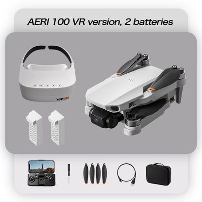Aeri 100mini brushless drone with VR glasses, optical flow hovering, shock resistant and wind resistant aircraft, high-definition professional aerial photography, dual cameras, intelligent mirror operation, remote control aircraft