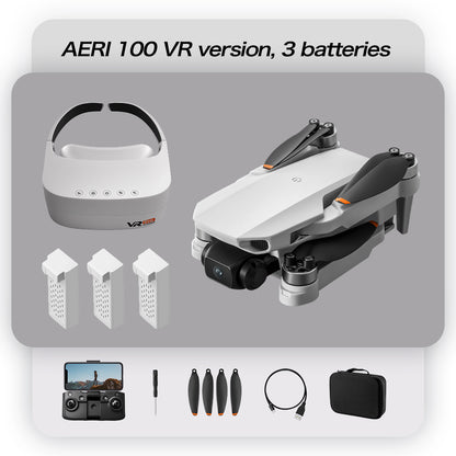 Aeri 100mini brushless drone with VR glasses, optical flow hovering, shock resistant and wind resistant aircraft, high-definition professional aerial photography, dual cameras, intelligent mirror operation, remote control aircraft